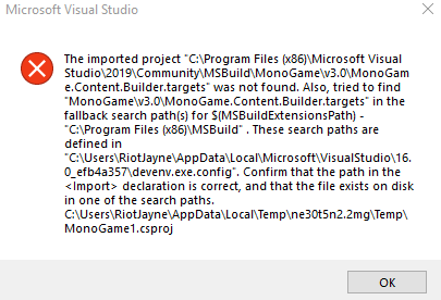 monogame visual studio 2017 templates greyed out