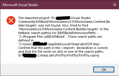 Monogame Folder not found in MSBuild after installation - Windows -  Community | MonoGame